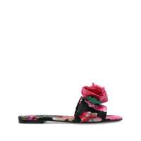 Sandale Dolce & Gabbana Rose Embellished Printed Flat Sandals Femei