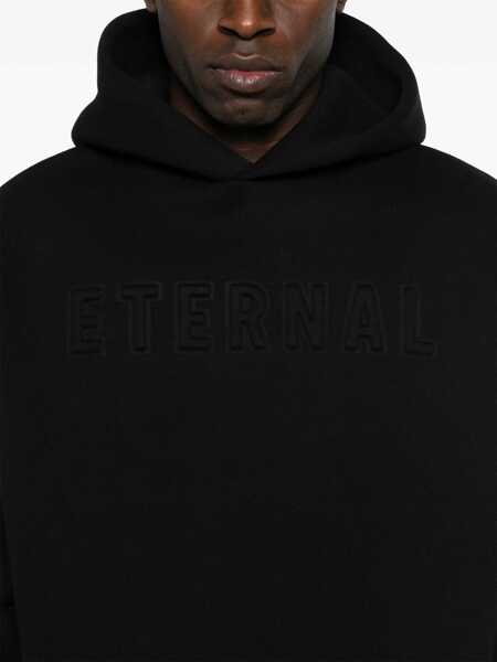 Bluze de trening FEAR OF GOD Eternal Black Hoodie With Logo Patch On The Hood And Embroidery On The Front In Cotton Blend Man Black Barbati (BM 17525484) 5