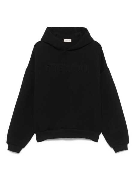 Bluze de trening FEAR OF GOD Eternal Black Hoodie With Logo Patch On The Hood And Embroidery On The Front In Cotton Blend Man Black Barbati (BM 17525484) 1