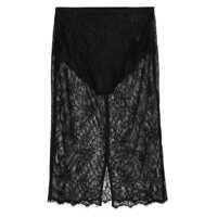 Fuste Elisabetta Franchi Lace Midi Skirt In Black Femei