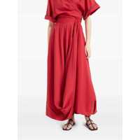 Fuste Brunello Cucinelli Dama - Fuste Brunello Cucinelli Red Long Skirt With Draped Details And Zip Closure In Cotton Woman RED Femei (BM 17527542) - B-mall.ro