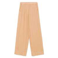 Pantaloni casual 'Rocchette' Beige Linen With Elastic Waist In Linen Woman Femei