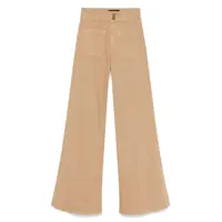 Blugi 'Jane' Brown Pants With Patch Pockets On The Front And Logo Patch On The Back In Cotton Woman Femei