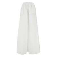 Pantaloni casual 'Wiley' White Pants With Elastic Waist And Wide Leg Design In Cotton Woman Femei