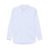 Camasi Light Blue Shirt With All-Over Striped Motif And Embroidered Logo In Cotton Poplin Woman Femei