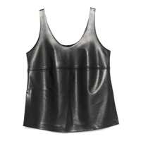 Topuri Semicouture Jeanie Faux Leather Top Femei