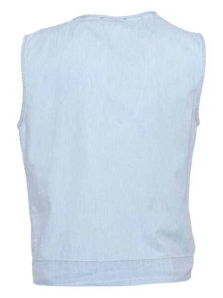 Bluze Mazzarelli Camicie BARBARA DENIM BLOUSE WITH RUFFLES Light Blue Femei (BM 17531829) 2