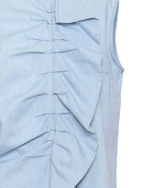 Bluze Mazzarelli Camicie BARBARA DENIM BLOUSE WITH RUFFLES Light Blue Femei (BM 17531829) 3