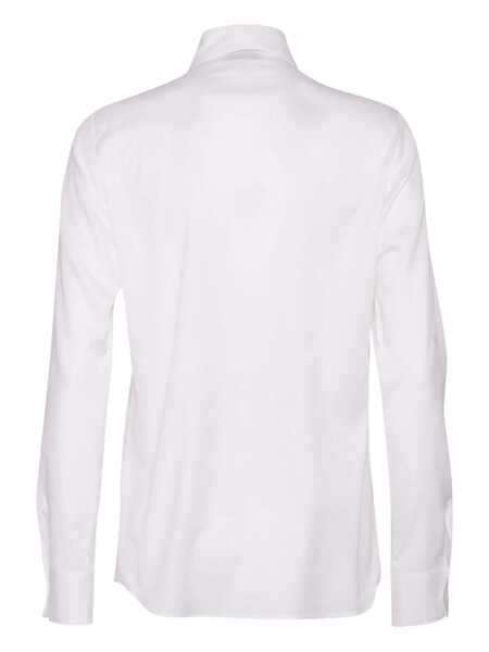 Camasi Mazzarelli Camicie MARI B  COTTON AND SILK SHIRT White Femei (BM 17531832) 2