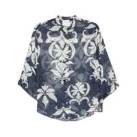 Camasi Forte_Forte Linen And Silk Printed Shirt Femei
