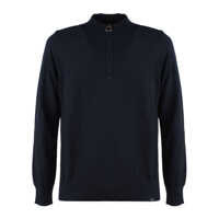 Pulovere Paul & Shark Blue Cotton Half Zipper Sweater Barbati