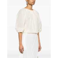 Imbracaminte Philosophy Dama - Topuri Philosophy White Top With Gathers And Elastic Waist With Drawstring In Tech Fabric Woman WHITE Femei (BM 17534283) - B-mall.ro
