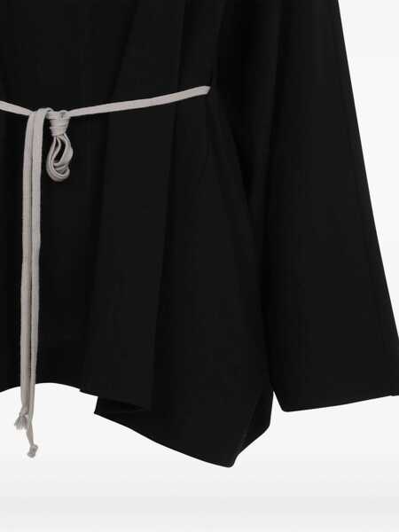 Bluze de trening Rick Owens Rick Owens Wool Blend Belted Hoodie Black Femei (BM 17537085) 4