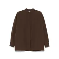 Camasi Brown Shirt With Classic Collar And Patch Pocket On The Chest In Cotton Woman Femei