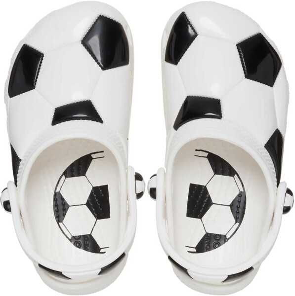 Slapi Crocs Classic Soccer Ball Clog Kids White Baieti (BM 17538118) 3