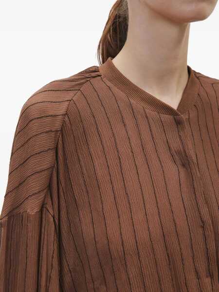 Bomber jacket ALYSI Silk Bomber Jacket BROWN Femei (BM 17538208) 4