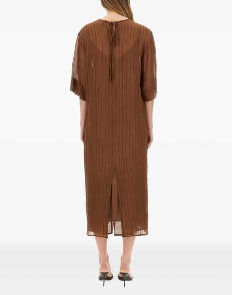 Rochii casual ALYSI Silk Midi Dress BROWN Femei (BM 17538274) 3