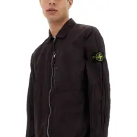 Camasi Stone Island pentru Barbati - Camasi casual Stone Island Overshirt With Pocket And Zipper BORDEAUX Barbati (BM 17538313) - B-mall.ro