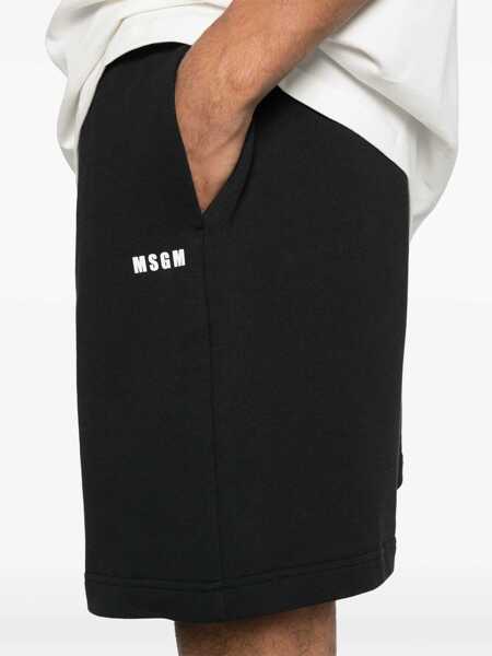 Pantaloni scurti MSGM Shorts With Micro Logo BLACK Barbati (BM 17538328) 5