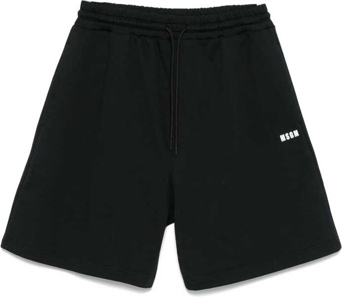 Pantaloni scurti MSGM Shorts With Micro Logo BLACK Barbati (BM 17538328) 1