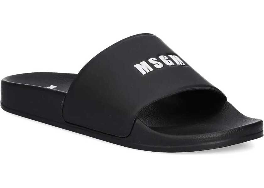 Sandale MSGM Slide Sandal With Logo BLACK Barbati (BM 17538340) 2