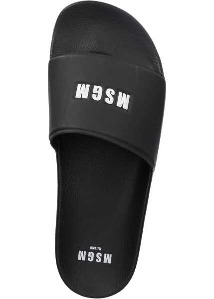 Sandale MSGM Slide Sandal With Logo BLACK Barbati (BM 17538340) 4