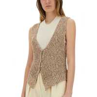 Geci ALYSI Dama - Veste casual ALYSI Tricot Vest With Sequins BEIGE Femei (BM 17538343) - B-mall.ro