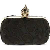 Genti plic Satin Lace Clutch With Skull Closure Femei