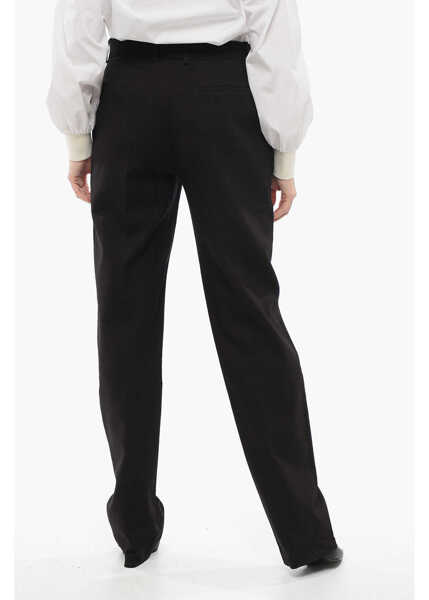 Pantaloni casual Bottega Veneta Cotton-Blend Chino Trousers With Texture Brown Femei (BM 17538643) 2