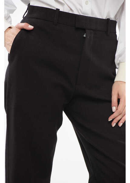 Pantaloni casual Bottega Veneta Cotton-Blend Chino Trousers With Texture Brown Femei (BM 17538643) 3