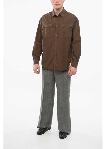 Camasi casual Armani Emporio Popeline Cotton Saharan Shirt Brown Barbati (BM 17538652) 4