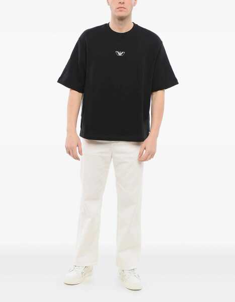 Bluze de trening Armani Emporio Short-Sleeved Crew Neck Sweatshirt With Rubberized L Black Barbati (BM 17538685) 2