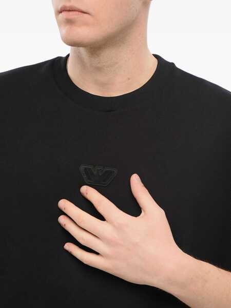 Bluze de trening Armani Emporio Short-Sleeved Crew Neck Sweatshirt With Rubberized L Black Barbati (BM 17538685) 4