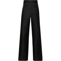 Pantaloni casual Mm5 Satin Cotton Pants With Buttons Femei