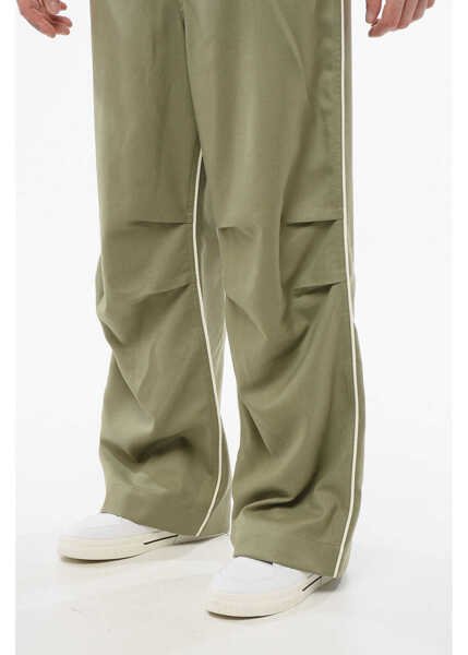 Pantaloni casual 1989 STUDIO 5-Pocket Wool Blend Pants With Contrasting Bands Military Green Barbati (BM 17538712) 2