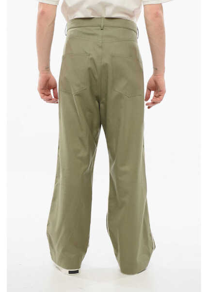 Pantaloni casual 1989 STUDIO 5-Pocket Wool Blend Pants With Contrasting Bands Military Green Barbati (BM 17538712) 4