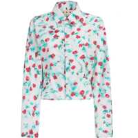 Camasi casual Popeline Splash Crop Shirt Femei