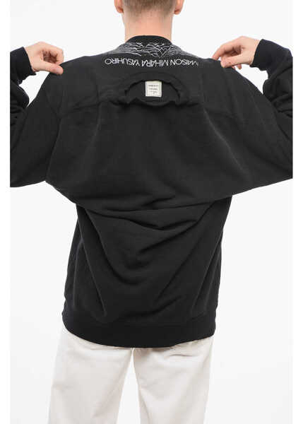 Bluze de trening MIHARA YASUHIRO Crew Neck Lo-Fi Vision Deconstructed Sweatshirt With Print Black Barbati (BM 17538826) 2