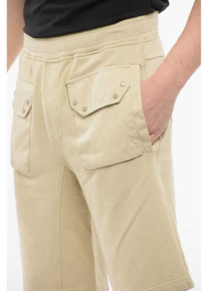 Pantaloni scurti TEN C Sweat Shorts With Coated Cotton Pockets Beige Barbati (BM 17538841) 3