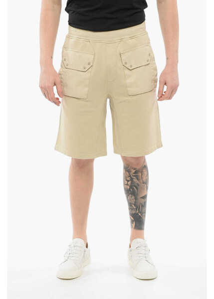 Pantaloni scurti TEN C Sweat Shorts With Coated Cotton Pockets Beige Barbati (BM 17538841) 1