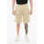 TEN C Sweat Shorts With Coated Cotton Pockets Beige
