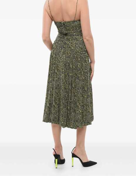 Rochii lungi Isabel Marant Pleated Elizabeth Dress Green Femei (BM 17538844) 3