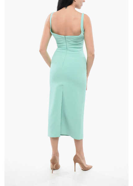 Rochii lungi DAVID KOMA Midi Bra-Detail Dress Green Femei (BM 17538853) 2