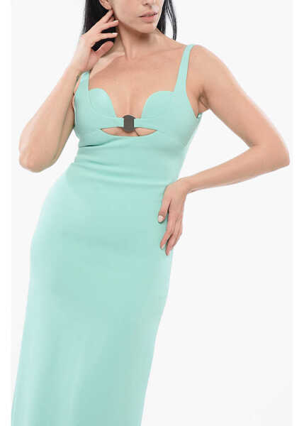 Rochii lungi DAVID KOMA Midi Bra-Detail Dress Green Femei (BM 17538853) 4
