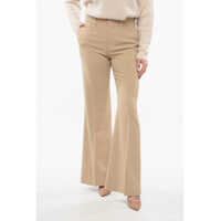 Pantaloni casual Twill Wool Flared Fit Pants Femei