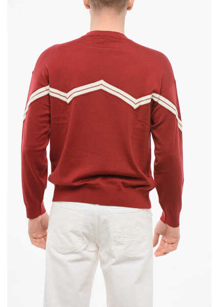 Pulovere Armani Emporio Virgin Wool Sweater With Herringbone Embroidery Red Barbati (BM 17538871) 2