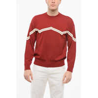 Pulovere Emporio Virgin Wool Sweater With Herringbone Embroidery Barbati