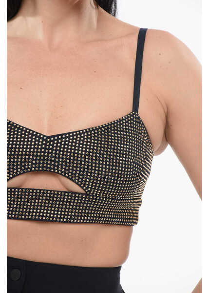 Bluze Michael Kors Cut Out Cropped Top With Rhinestone Application Blue Femei (BM 17538874) 3