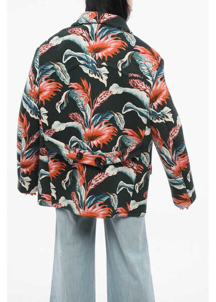 Sacouri elegante Maison Margiela Mm4 Double-Breasted Over Jacket With Floral Motif Multicolor Femei (BM 17538886) 2