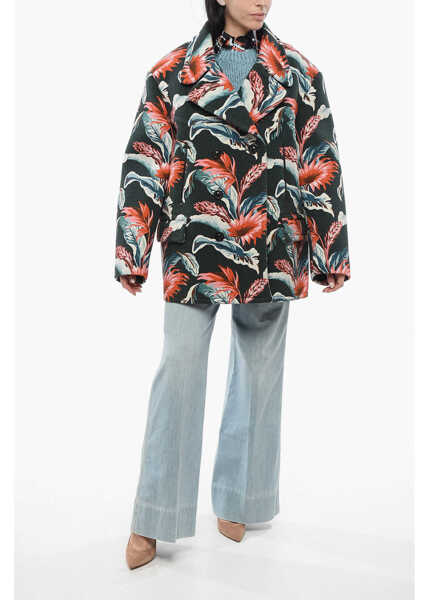 Sacouri elegante Maison Margiela Mm4 Double-Breasted Over Jacket With Floral Motif Multicolor Femei (BM 17538886) 4